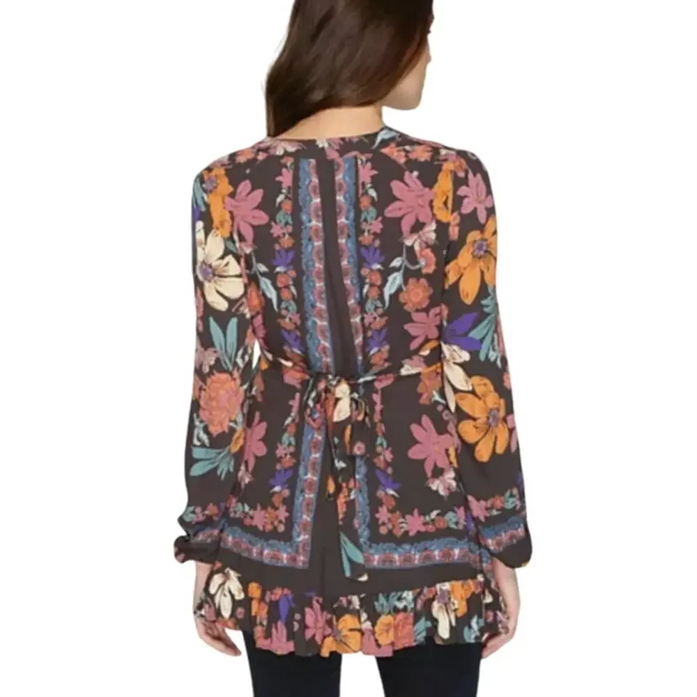 Free People Violet Hill Floral Boho Printed Tunic Dress 0